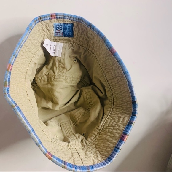 Children’s Place Infant 18 to 24 months Plaid blue bucket hat cotton reversible - Picture 6 of 6